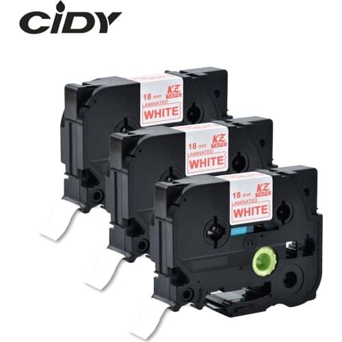CIDY 18mm tze242 compatible laminated tape tz242 tz 242 tze 242 red on white for brother label printers ribbon cassette