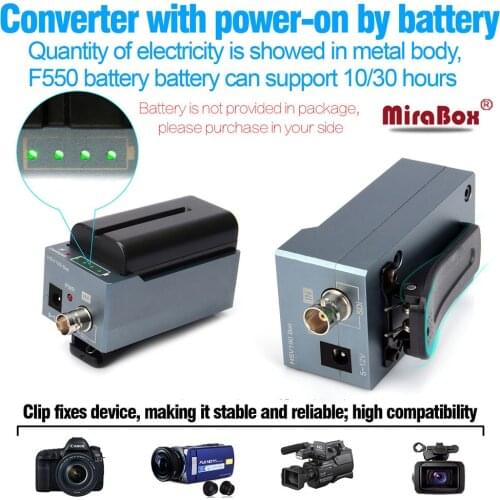MiraBox HSV190Bat SDI HDMI Battery SDI To HDMI Adapter SD/HD-SDI/3G-SDI Multimedia 1080p HD Video Converter Portable Mini Size