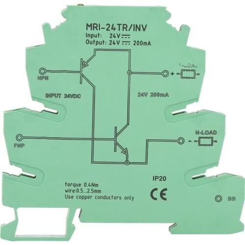 MRI-24TR/INV NPN PNP Signal Converter PLC Sensor Polar IO Level Conversion Module Signal Converter relay