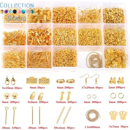 Alloy Accessories Set Jewelry Making Findings Tools Clip buckle Lobster Clasp Open Jump Rings Earring Hook Pliers Supplies Kit