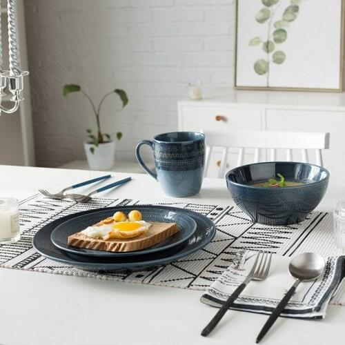 European Ceramic Plate Set Retro Decorative Western Steak Dish Painted Dining Table Main Course Kitchen Dishes and Plates Sets