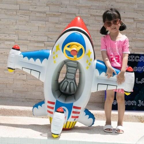 Water Mount Inflatable Childrens Seat Swimming Ring Baby Seat Baby Aircraft Steering Wheel Thickened 1-6 Years Old