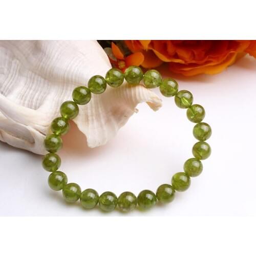 Genuine Green Natural Peridot Olivine Bracelet For Women Men Stretch Healing Crystal Clear Round Beads Bracelet 6mm 7mm AAAAA