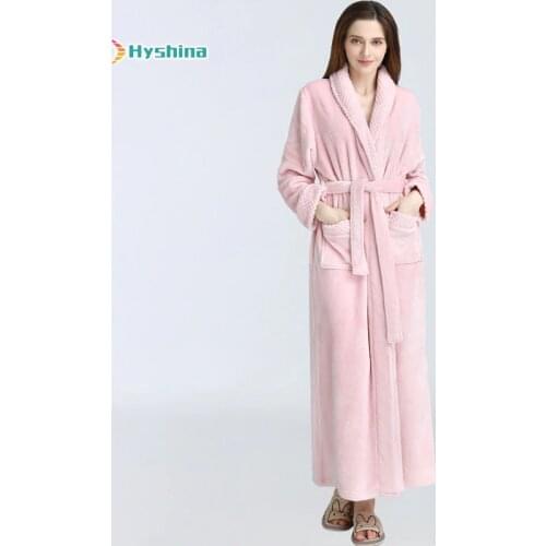 Nightgown Winter Pajamas Thickened and Lengthened Bathrobe Flannel Bathrobe