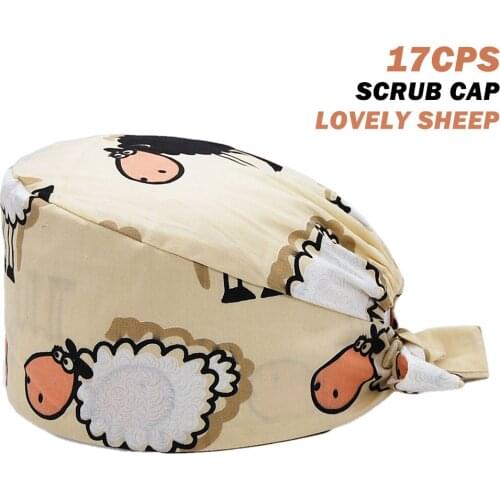 Unisex 100% Cotton Surgicals Cap Operating Room Workers Adjustable Working Nursing Hats Beauty Salon Fashion Scrub Caps