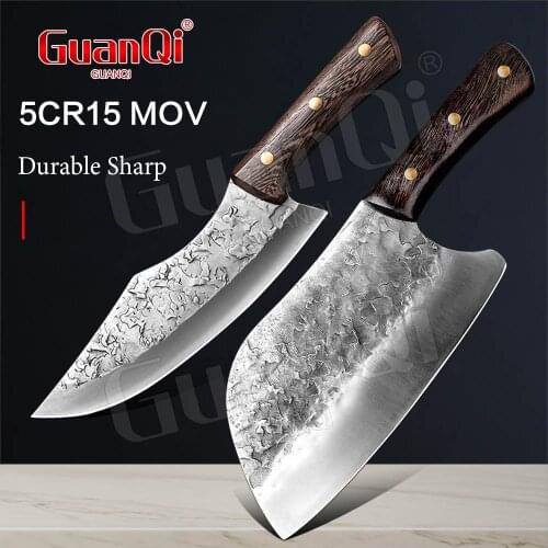 Sharp Kitchen Chef Knives Full Tang Handmade Forged Butcher Cleaver Butcher Chopping Knife Kitchen Chefs Slicing Cooking Tools