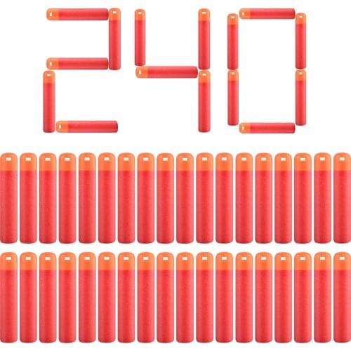 30pcs/60pcs/120pcs/240pcs Soft Bullet Hollow Soft Head Foam Bullets for Nerf for Mega Series - Red