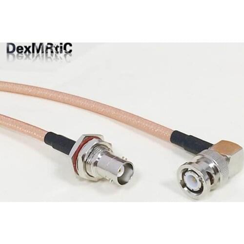 RF coaxial cable RG142 BNC Female nut Switch BNC Right Angle Male Pigtail 50CM/100CM low loss