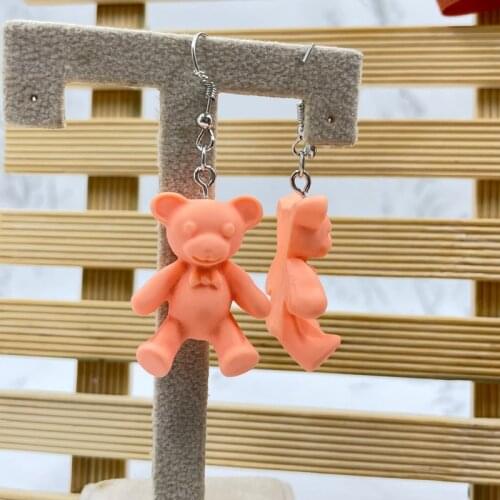 The latest fashionable resin bear earrings and earrings, various styles are cute and cute, the best gifts for ladies and girls