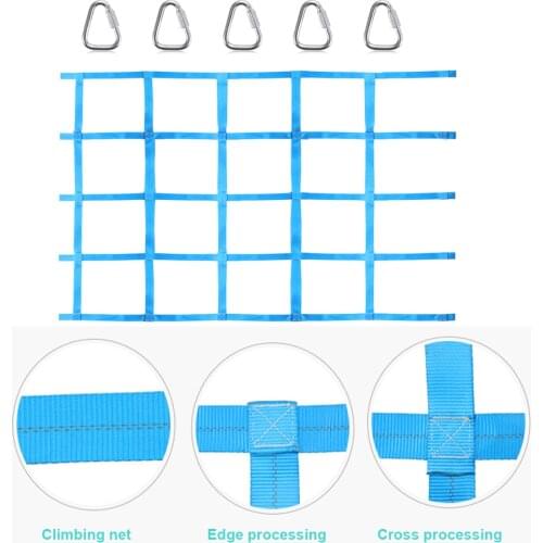 Outdoor Children Climbing Net Blue Ribbon Net Child Step Hanging Playground Net Ladder Climbing Training Stair Protection Net