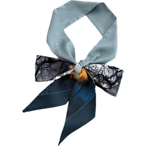 Silk Scarf Headband Womens Thin Narrow Strip Scarf Head Elegant Scarf Streamer Bag Decorative Ribbon Waistband Accessories