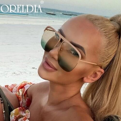 Oversized Square Sunglasses 2021 Women Men Semi-Rimless Sun Glasses Luxury Brand Designer Eyewear Personality Spectacles UV400