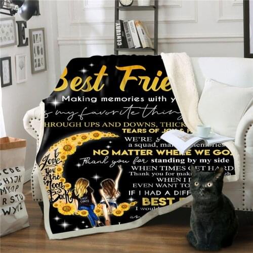 Modern New Blanket Digital Printing Double Cotton Velvet Sofa Quilt Comfortable Warm Mat Letter Elephant Plush Bed Cover