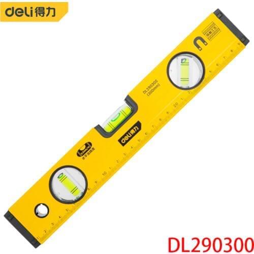 Deli DL290300 Spirit Level Specification: 300mm Strong Magnet At The Bottom Horizontal, Vertical, 45° Angle Measurement Tools