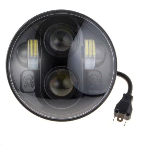 1Pc 5.75 Inch 40W 3200LM Angel Eyes Led Headlight for Harley Motorcycle Sportster Dyna Projector Black Round Headlamp