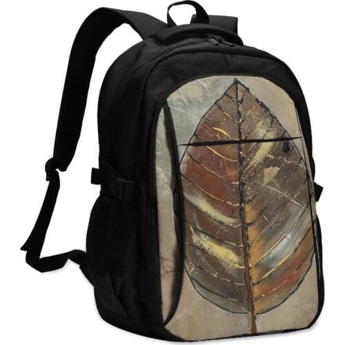 Leaf Backpacks Travel Woman Large Backpack Cool Charger USB Bags