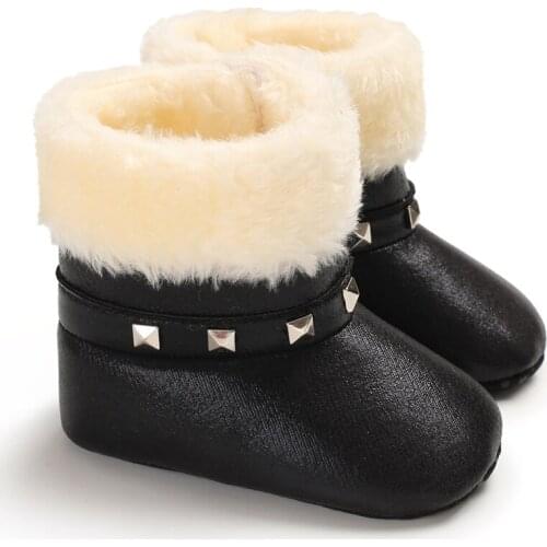 Winter Snow Boots Newborn Baby Boots Warm Plush Inside Non-Slip Baby Toddler Boots Cute Soft Sole Shoes