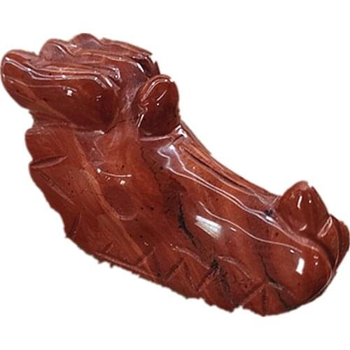 1pcs 4-5cm Natural quartz crystal dragon head bone red jasper and dragon stone carved skull Oriental dragon head statue