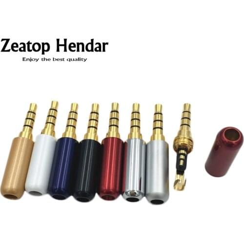 10Pcs Copper 3.5mm 3 / 4 Pole Plug Male Jack with Clip 3.5 mm Stereo Audio Connector for DIY Repair Headphone 4mm Cable Adapter