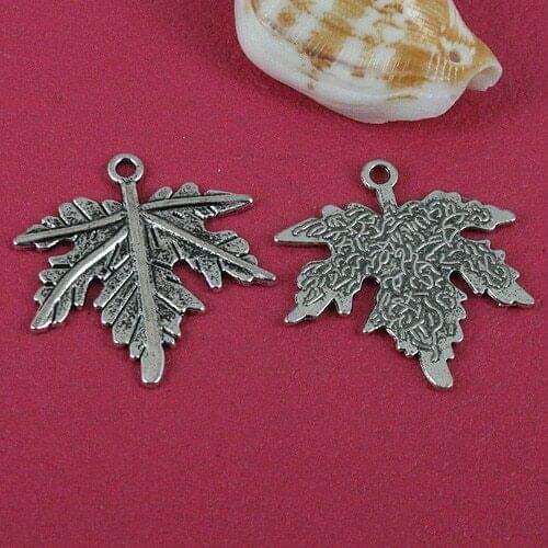 10pcs Tibetan Silver color /bronze color leaf charms