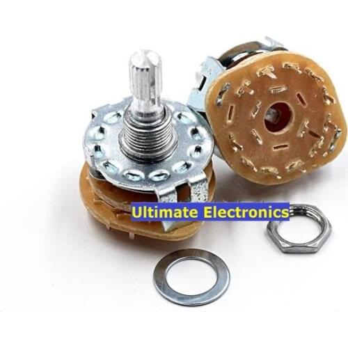 2pcs RS25 band switch switch potentiometer rotary switch 1 Pole 11 Position