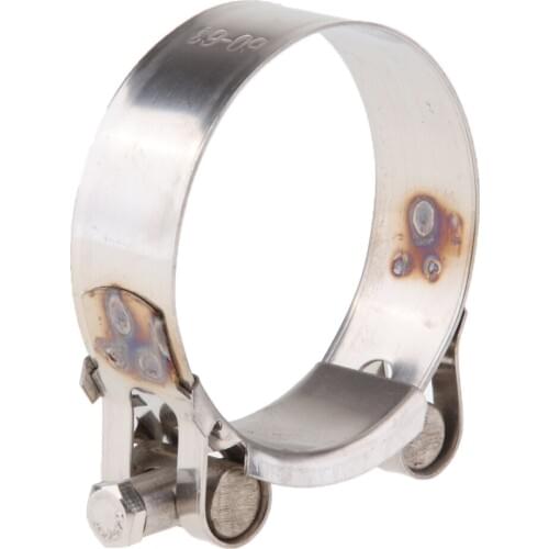 2pcs Motorcycle Exhaust Pipe Clamp, Stainless Steel Muffler Silencer Clip for 60-63mm/64-67mm Diameter