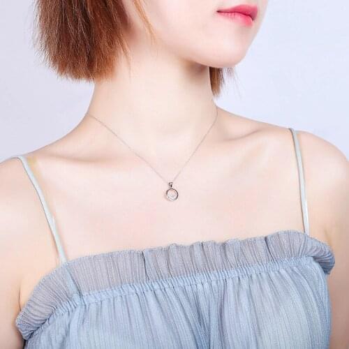 2018 New Real 925 Sterling Silver Necklace For Women,Elegance High Quality Zirconia Pendant&Necklace Silver Necklaces Fine Gift