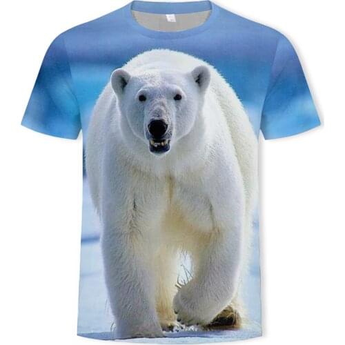 2019 new fashion Russian bear animal mens t-shirt fashion casual shark funny t-shirt O-neck tshirt homme short sleeve oversize