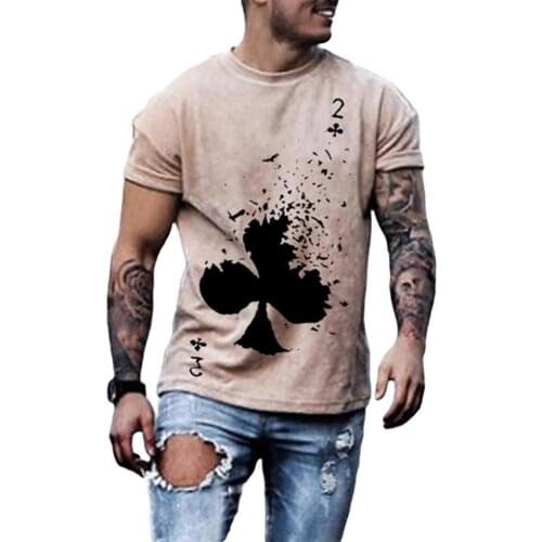 2021 Stylish Casual Short Sleeve Shirts Pullover SlimsFit Printed Apricots Summer Crewneck Tees for Summer Men Polos Shirts