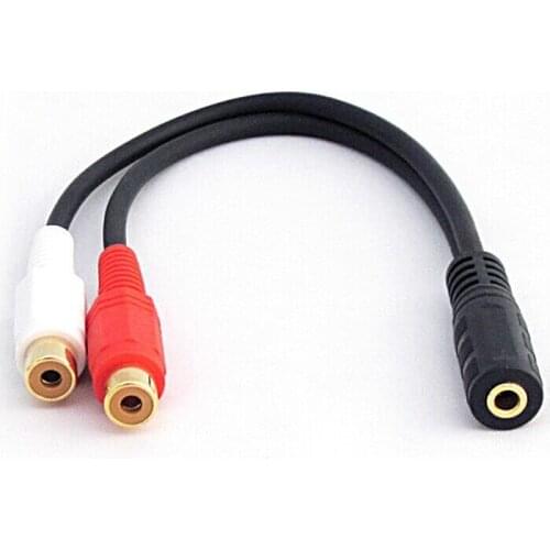 3.5mm Audio Jack Female to 2 RCA Female Aux Adapter Converter Short Splitter Cable Line