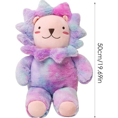 50cm Colorful Adorable Lion Toy Plush Stuffed Super Soft Lions Little Zoo Animal Cute Kawaii Cartoon Plushie Children Plush Gift