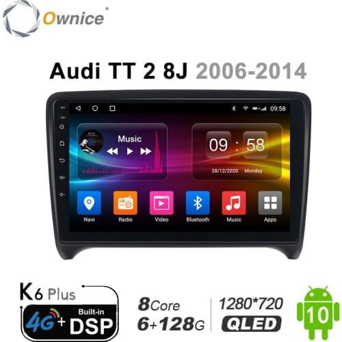 Ownice 1din Car Radio Android 10.0 Multimedia Car Video Player for Audi TT 2 8J 2006-2014 Octa 8 Core GPS Carplay Touch Screen