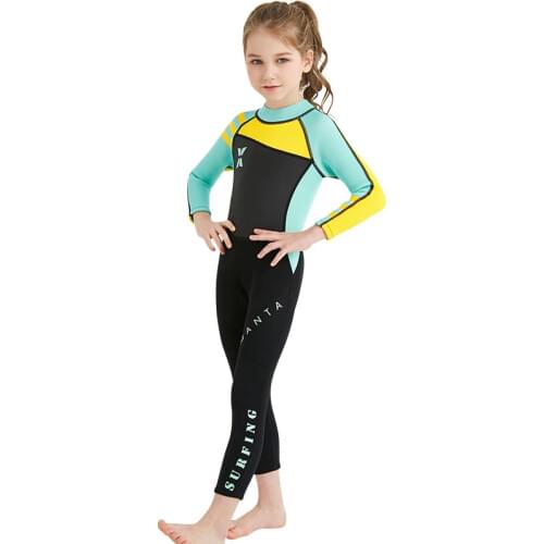 Dive & Sail Childrens Diving Suit 2.5 Size One-piece Womens Diving Suit Warm Snorkeling Surfing Jellyfish Clothing Winter Swim