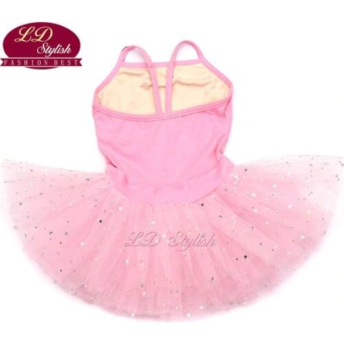 Girls Pink Stage Performance Competition Dance Skirt Kids Ballet Leotards Clothing Children Dancewear Dancing Practice Dresses