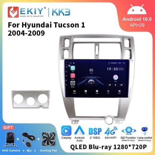 EKIY QLED Car Stereo Radio For Hyundai Tucson 1 2004-2009 Auto Multimedia Video Audio Player GPS Navigation Android 10.0 System