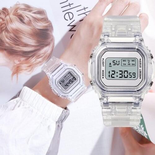 Men Women Electronic Watch Display Date Calendar Week Alarm LED Digital Sports Watch Softs Silicone Strap LED Wristwatch Relogio