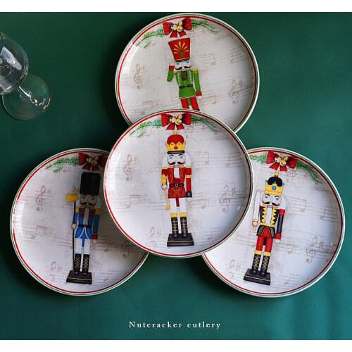 European ceramic plate, nutcracker western plate, fruit cake dish salad steak tray, pasta dish, new year tableware gift CL102701