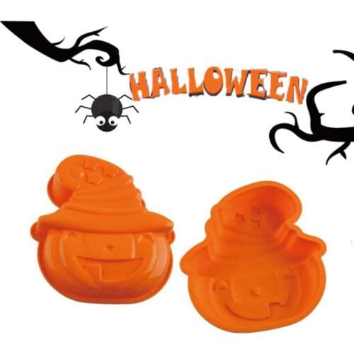 Halloween Cake Mold Pumpkin Ghost Bat Cookies Molds DIY Silicone Cake Chocolate Fondant Baking Moulds Halloween Party Cake Tools