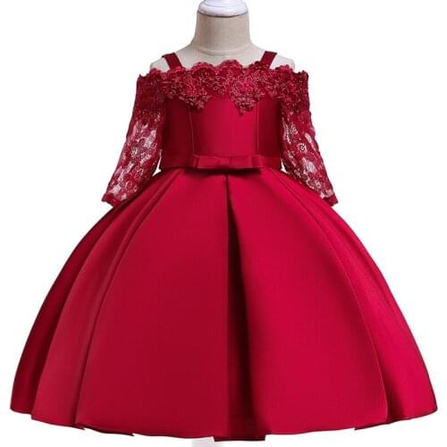 2021 Summer Half Sleeve Baby Girl Dress Kids Dresses For Girls Children Clothes Lace Party Wedding Dress Evening Princess Dress