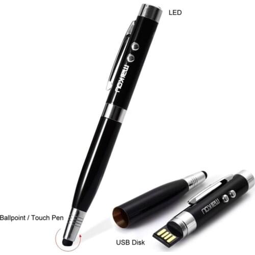 Maikou 6 in1 USB 2.0 Flash Disk Meeting Writing Pen LED Light Money Detector -128GB
