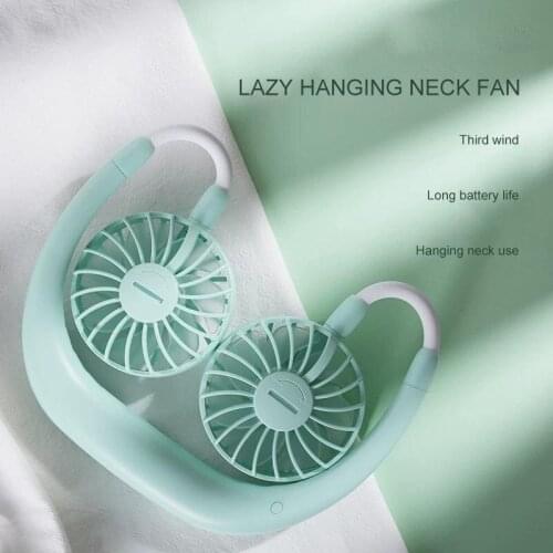 Mini Hanging Neck Fan USB Wearable Lazy Sports Halter Fan Rechargeable Cover Halter Sports Fan Air Cooler Outdoor