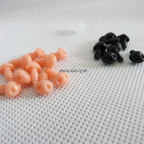 Mini size 8x5mm safety plastic animal toy nose with white washer black color/flesh color option