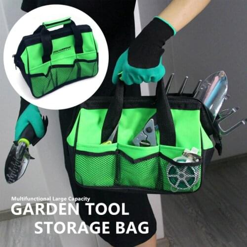 Multifunctional Tool Bag Large Garden Canvas Pockets Tool Storage Organiser Tote DIY Kit Gardeners Choice Tool Cabinet Storage