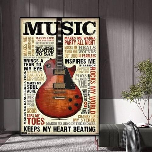 MT234 Guitars Instrument Collections Music Quote Wall Art Picture Canvas Painting Poster Prints Living Bedroom Home Decor