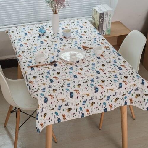 Cartoon Tablecloth Cotton Thick Hotel Tablecloth Children 's House Decoration Fabric Home Textiles Tableware Dropshipping