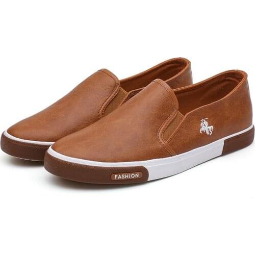 New Men Casual Shoes Retro Four Seasons Shoes High Quality Breathable PU Leather Business Shoe Slip On Male Fashion Flats Loafer