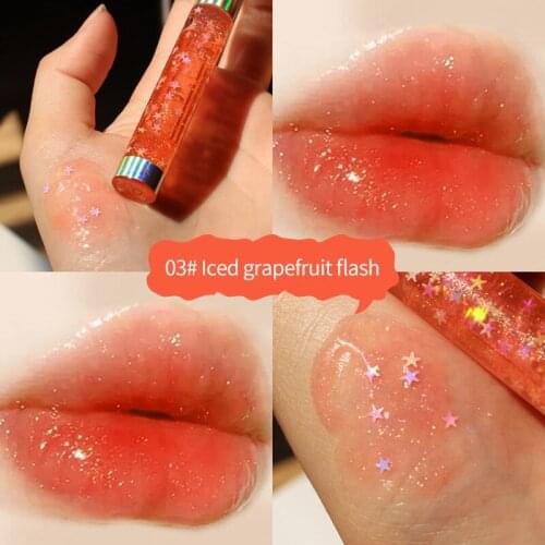 Natural High Gloss Lipstick Lasting Moisturizing Nourishing Shimmering Sequin Lip Gloss Reduce Lip Line Plumping Serum Lip Oil