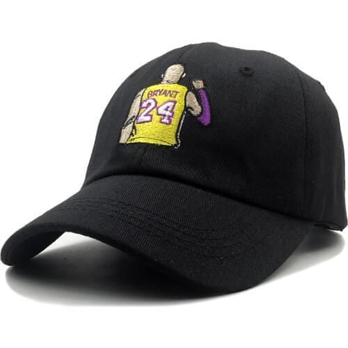 New Bryant dad hat Black Mamba No. 24 cotton embroidery baseball cap Snapback unisex sun hat casual hat basketball outdoor caps