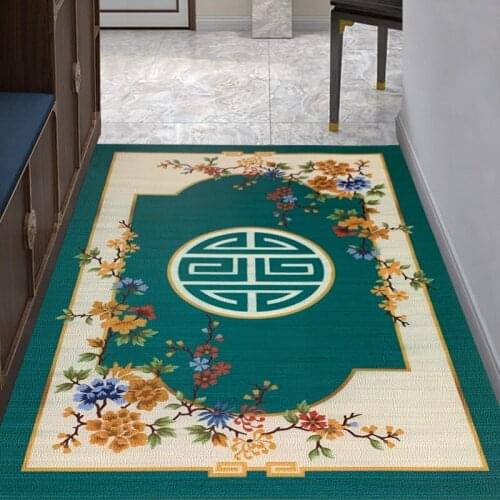 New Chinese DIY Leather carpet Kitchen entrance Oilproof non-slip floor mat bathroom waterproof door mat custom made totem Rug