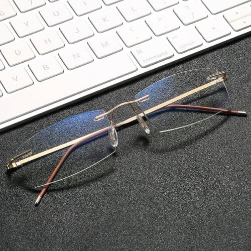 Frameless Ultra-light Reading Glasses Anti-blue Light Eyeglasses Anti-fatigue Mobile Phone Computer Goggles Diopter +1.0 To +4.0